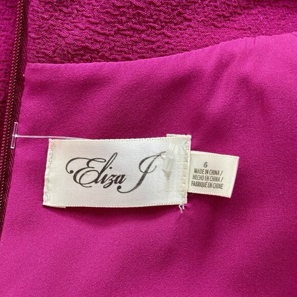 Eliza J Size 6 Pink Crepe Bow Neck Crepe Shift Dress Retro Barbiecore - Picture 3 of 6